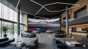 Vista interior de una tienda de KIA